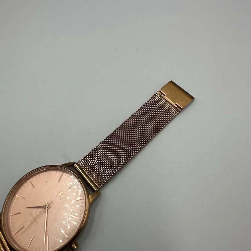MVMT Hermosa Watch Women Rose Gold Tone 38MM Dial Mesh Band New Battery 8.5